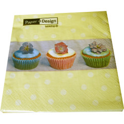 Cupcakes Yellow Dot, 20 st servetter