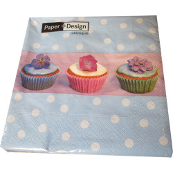 Cupcakes Blue Dot, 20 st servetter