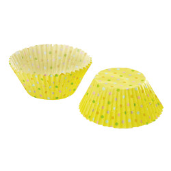 Yellow Multi Dots, ca 72 st muffinsformar