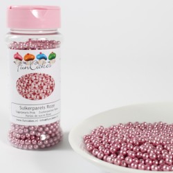 Rosa sockerpärlor, 4 mm (Metallic Pink)