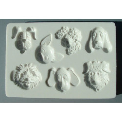 Hundansikten (7 olika), silikonform