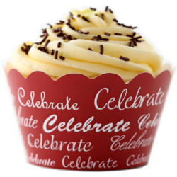 Celebrate (vit/röd), cupcake wraps