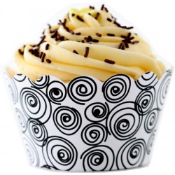 Circles (svart/vit), cupcake wraps