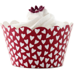 Hearts (vit/röd), cupcake wraps