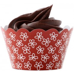 Daisies (vit/röd), cupcake wraps