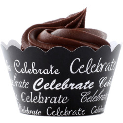 Celebrate (vit/svart), cupcake wraps