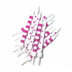 Stripes and Dots, rosa-vita tårtljus