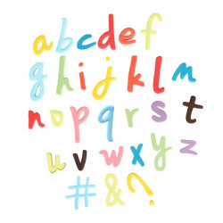 A - Z (gemener - script), utstickare m ejector