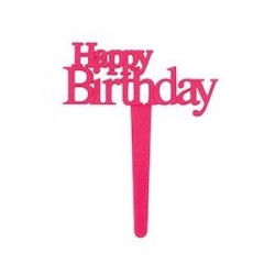 Happy Birthday, cupcake topper (rosa)