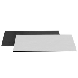 Rektangel tårtbricka, silver/svart 40 x 30 cm