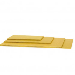 Rektangel tårtbricka, guld 40 x 30 cm