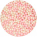 Rosa och Vita sockerpärlor (mjuka), 6 mm