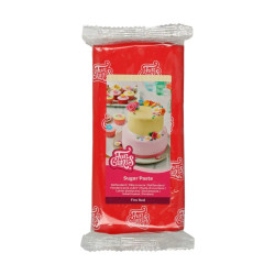 Röd sockerpasta m vaniljsmak, 1 kg (Fire Red)