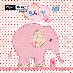 Baby Elephant - Pink, 20 st servetter