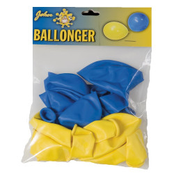 Ballonger, gula och blåa (10 st)