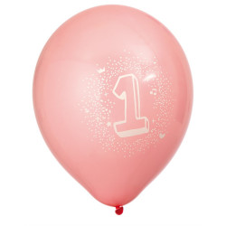 1, rosa ballonger (6 st)