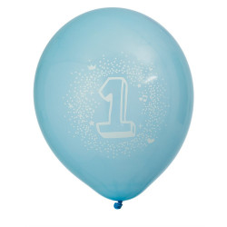 1, blåa ballonger (6 st)