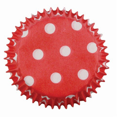 Red Polka Dots, 100 st små muffinsformar