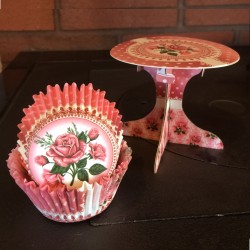 Romantic Rose, muffinsformar och cupcake-piedestaler