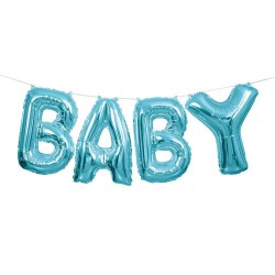 BABY, blåa folieballonger
